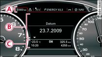 Sistema de información para el conductor en el cuadro de instrumentos